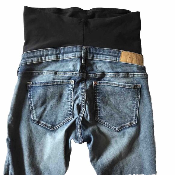 H&M & Denim Maternity Jeans Pant SZ 8 Blue Skinny High Rib Mama Stretch Tummy - Picture 5 of 9